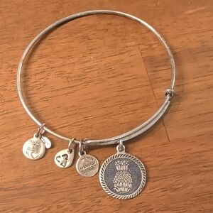 Alex And Ani 2012 Pineapple Silver Charm Bangle Bracelet + Energy